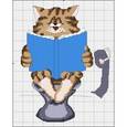 :  - Рисунок на канве для вышивания крестом Д-058 «Читающий кот»