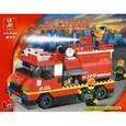 :  - Конструктор пластмассовый "Пожарная машина с фигурками и аксессуарами", 281 деталь. M38-B0220