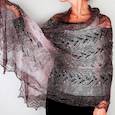 :  - Платок Пуховый платок ручной работы палантин ажурный, (темно-коричневый), 200x60 см
