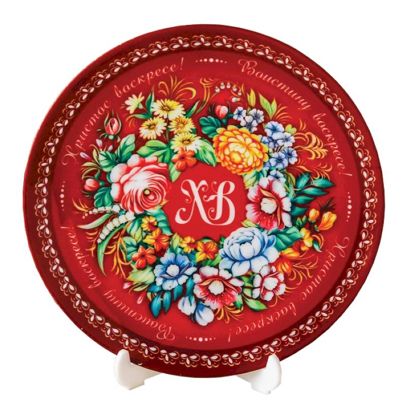 Тарелка сувенирная с сублимацией "Жостово", 20 см