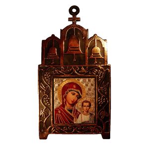 Икона-колокол двухсторонний "Богородица Казанская" 5x9,5