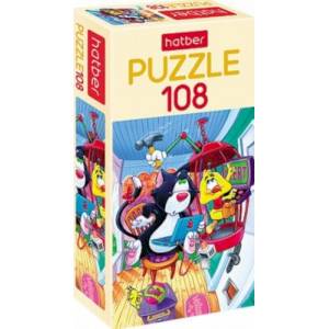 Puzzle-108 Приключения кота и цыпленка