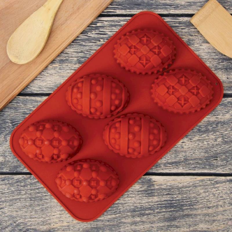 Купить форму для яиц. Форма для выпечки Доляна «пасхальные яйца», 27×16,5 см, 6 ячеек (8,8×6 см). Форма для выпечки «яйцо», 30×17,5 см, 5 ячеек (10×7×3,5 см), цвет микс. Форма силиконовая для выпечки яйца пасхальные 6 ячеек. Форма для выпечки Доляна пасхальные яйца 27*16.5 6 ячеек.