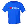 :  - Футболка мужская, синяя . I LOVE RUSSIA. Размер S