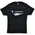 :  - Футболка женская, черная. РОССИЯ. Размер M (с головой орла)