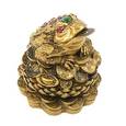 :  - Нэцкэ под бронзу "Жаба на лотосе", 6,5 х 6,5 х 7,5 см
