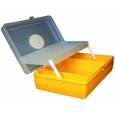 :  - Коробка для рукоделия двухъярусная с микролифтом 235 х 150 х 65 мм, крышка прозрачная, низ жёлтый  тип 4
