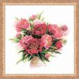 :  - Набор для вышивания крестиком "Пионы в вазе" 40х40 см