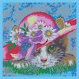 :  - "Котенок в шляпе" 27x27см набор на атласе для вышивания чешским бисером "Вышивочка" в коробке