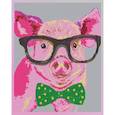 :  - "Деловой свин" 38x30см набор на атласе для вышивания чешским бисером "Вышивочка"