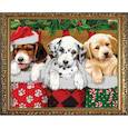 :  - "Новогодние щенки" 30x24см набор на атласе для вышивания чешским бисером "Вышивочка" в коробке ВЛ-039