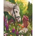 :  - Алмазная мозаика с частичным заполнением «Девочка и лошадка», 40х50 см