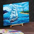 :  - Картина по номерам на холсте 30x40 см «Парусник в море»