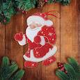 :  - Новогодняя подвеска из фетра с вышивкой бисером "Дед Мороз"