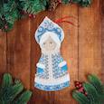:  - Новогодняя подвеска из фетра с вышивкой бисером "Снегурочка"