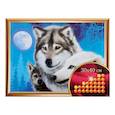 :  - Алмазная вышивка с частичным заполнением «Волки», 30 x 40 см. Набор для творчества