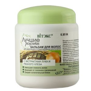 :  - Лучшие рецепты. Бальзам для укрепления и роста волос с экстрактами Лука и Ржаного хлеба. 450 мл