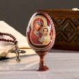 :  - Сувенир Яйцо на подставке икона "Божья Матерь Казанская", 13 x 7 см