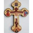 :  - Настенный крест с золотым тиснением с ликом святых 200x105x6 мм