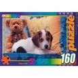 :  - Пазл "В мире животных. Щенок и плюшевый мишка" (160 элементов)