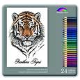 :  - Карандаши 24 цвета "Тигр", металлическая коробка