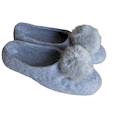 :  - Войлочные тапочки серые «С помпонами из меха кролика», размер 18