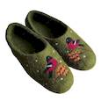 :  - Войлочные тапочки Снегири,  цвет болотный. Размер 36
