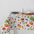 :  - Скатерть "Доляна" Овощи 145х144 см, 100% хлопок,вафельное полотно, 162 г/м2