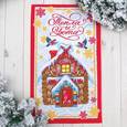 :  - Полотенце "Пряничный домик" 35x60 см, 100% хлопок, вафельное полотно 162г/м2