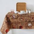 :  - Скатерть Доляна "Кофейный купаж" 145x144 см, 100% хлопок, вафельное полотно, 162 г/м2