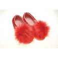 :  - Войлочные тапочки с помпонами красные. Размер 36