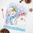 :  - Полотенце вафельное Снеговик 1, 47x60 см, хлопок 100%, 185г/м2
