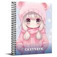 russische bücher:  - Скетчбук Эксмо Аниме 162 на 210 мм 40 листов розовый
